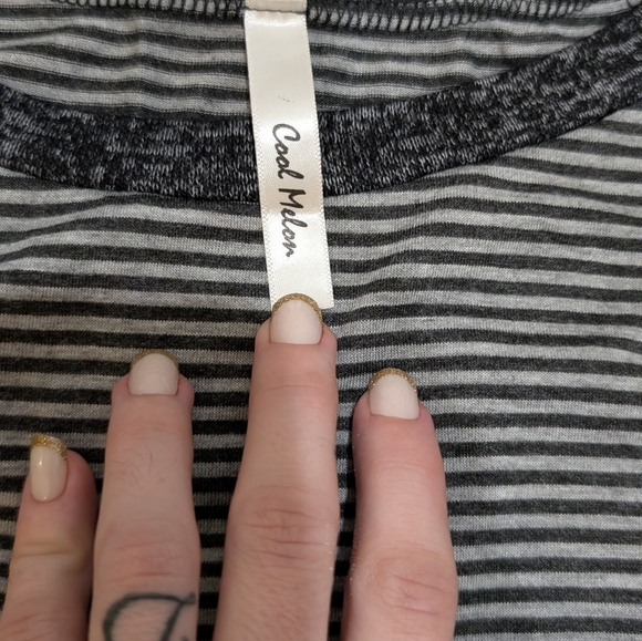 Striped Long Sleeve Top - Black and Gray - Picture 3 of 5